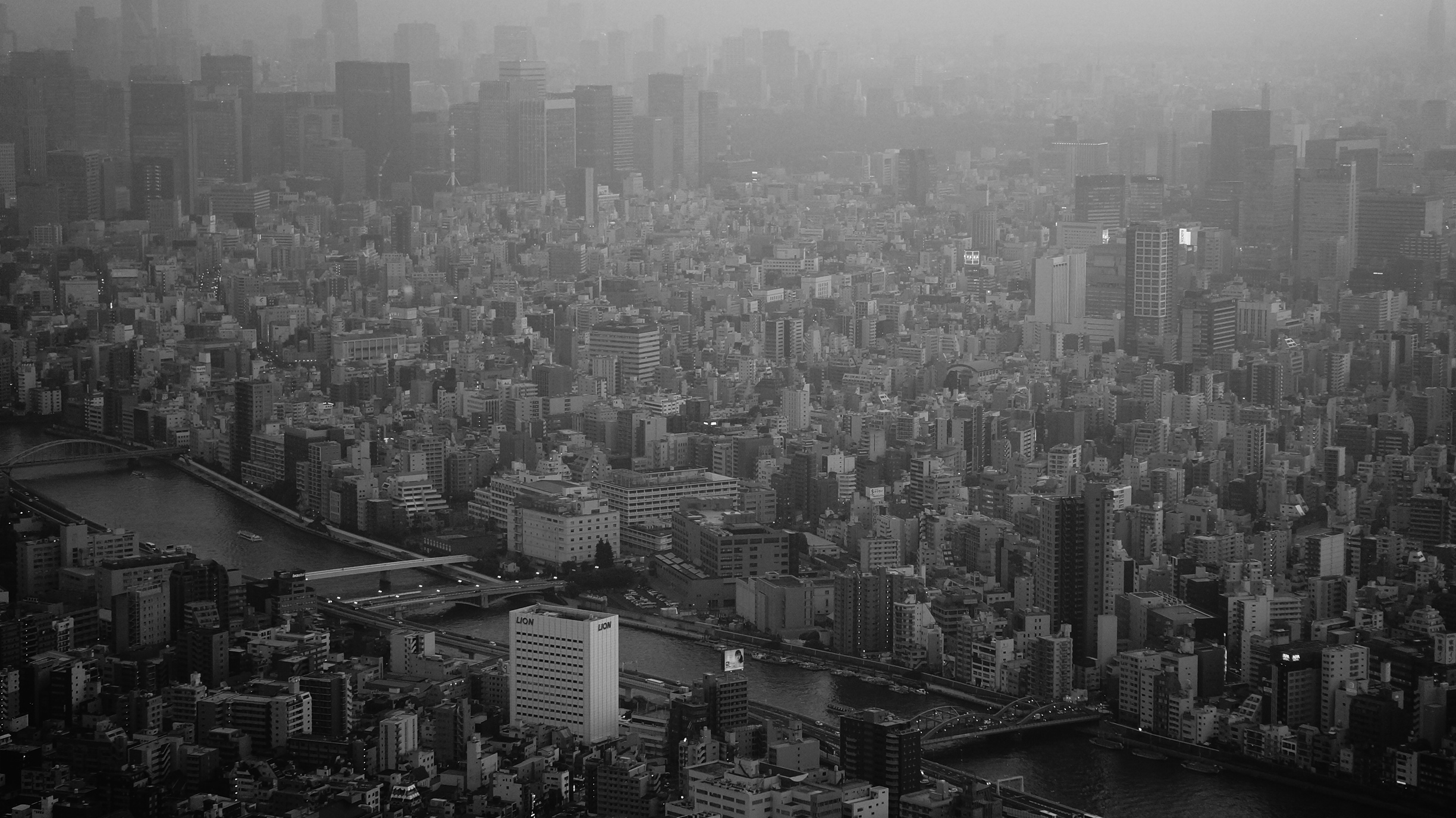The view from the Tokyo SkyTree, a new broadcasting tower that opened in 2012. 